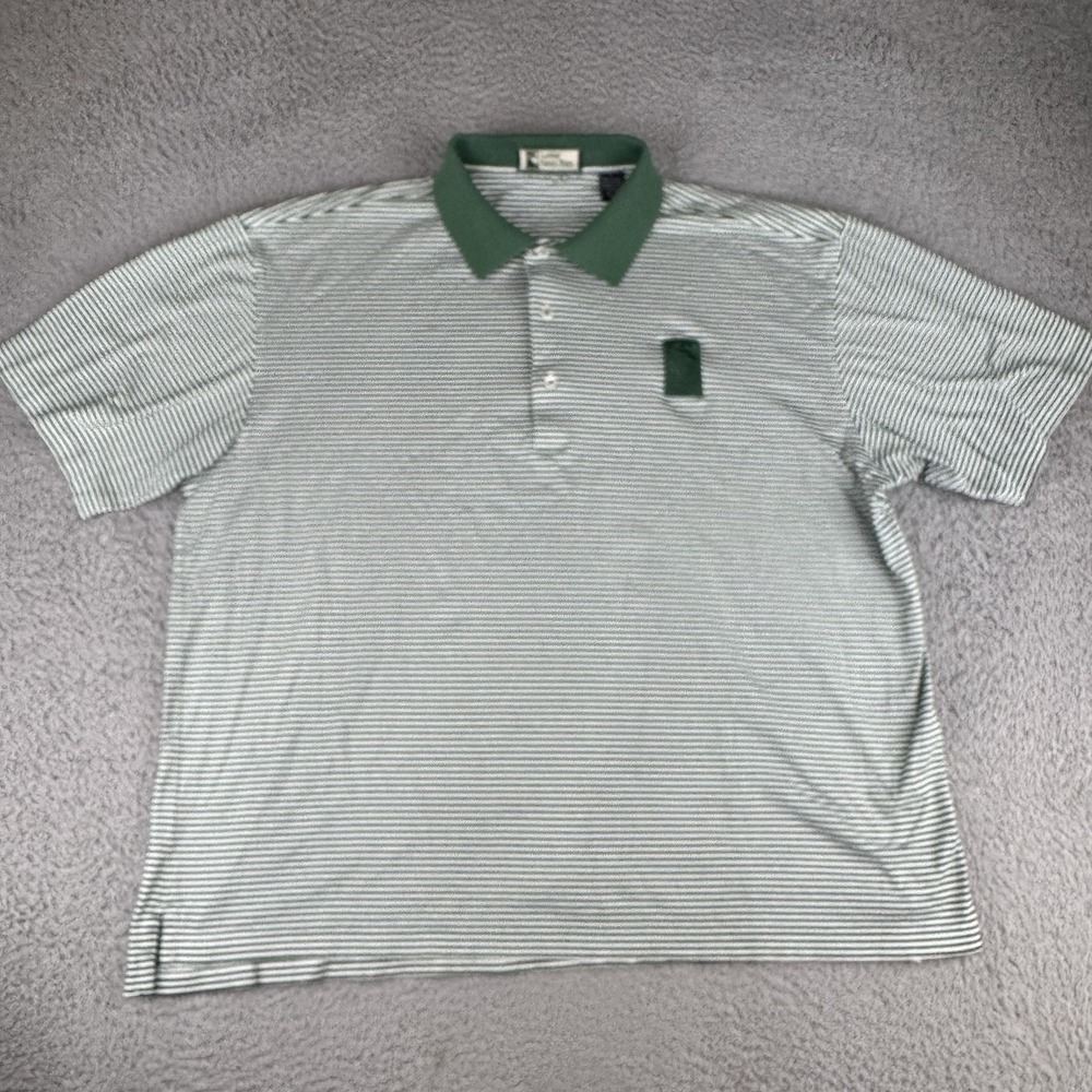 The Lodge Torrey Pines Golf Polo Shirt Men's Size Large Green Stripe